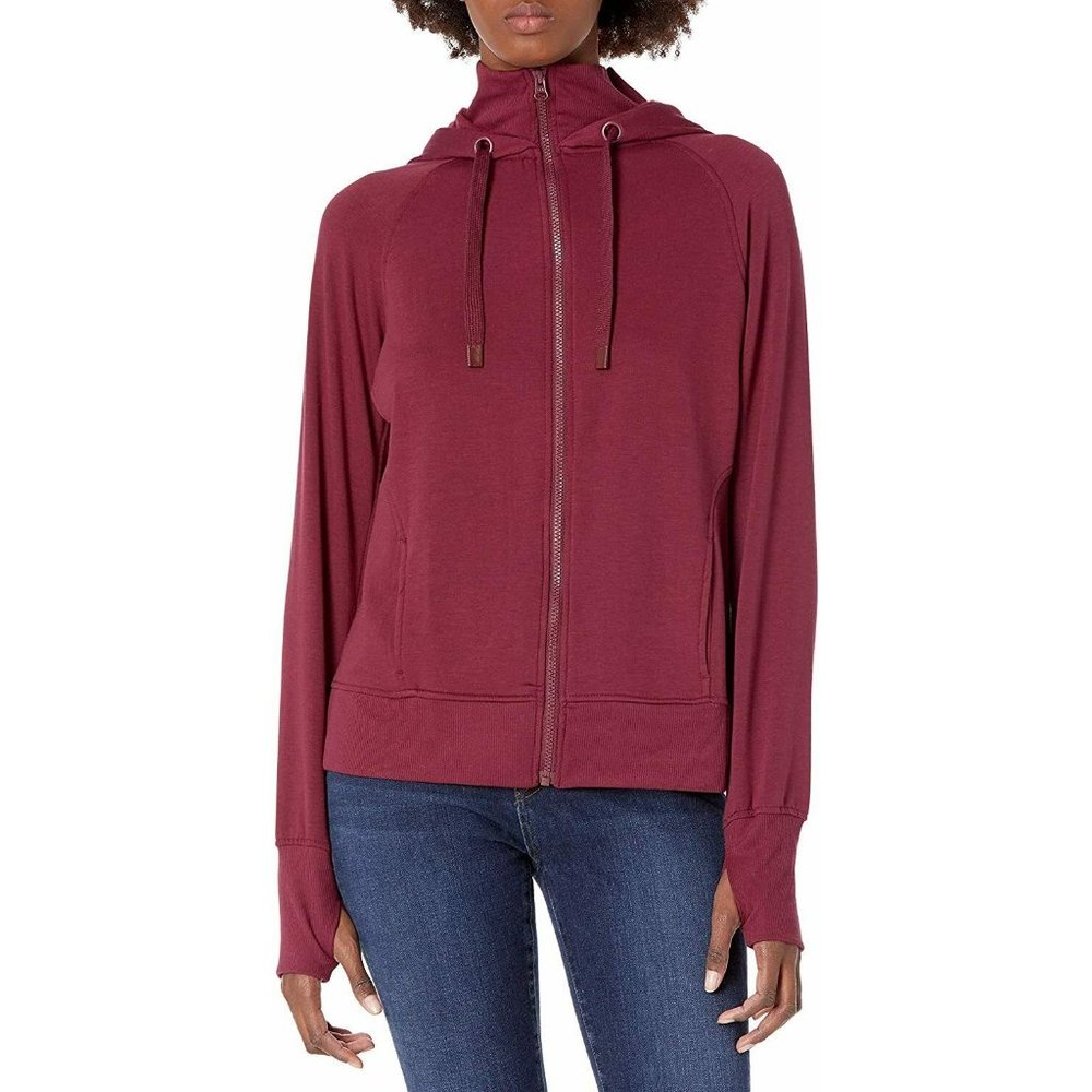 Danskin women Double Collar Full Zip Hooded Jacket